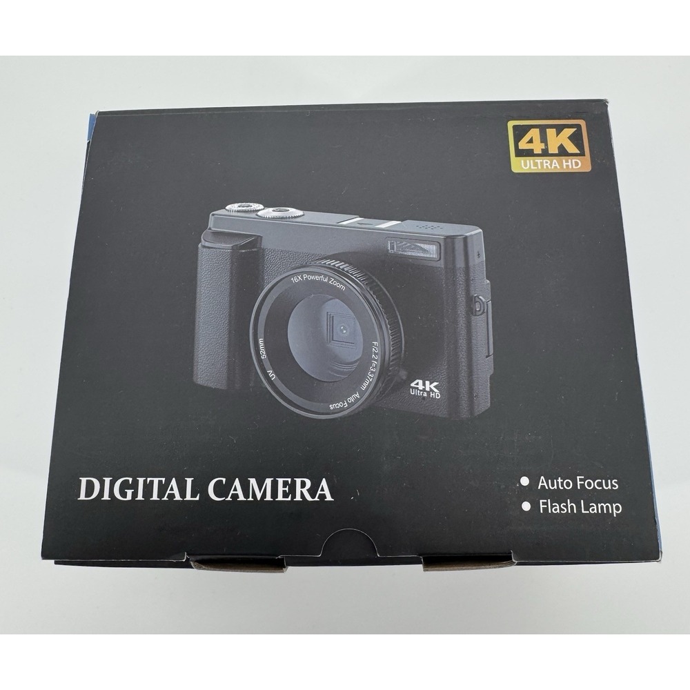 Digital Camera DC101 4K Ultra HD Compact 64MP 16x Zoom 180° Flip Screen New